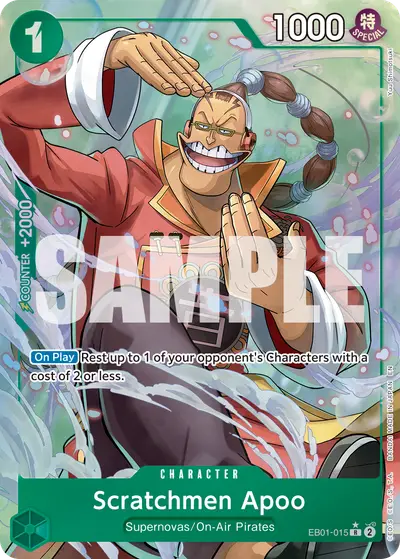 Scratchmen Apoo EB01-015 Alternate Art PRB02 One Piece Card The Best Vol. 2