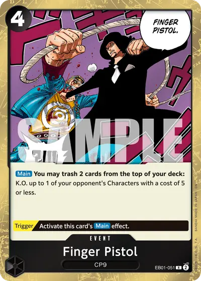 Finger Pistol EB01-051 Reprint PRB02 One Piece Card The Best Vol. 2