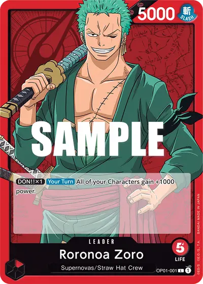 Roronoa Zoro OP01-001 OP01 Romance Dawn