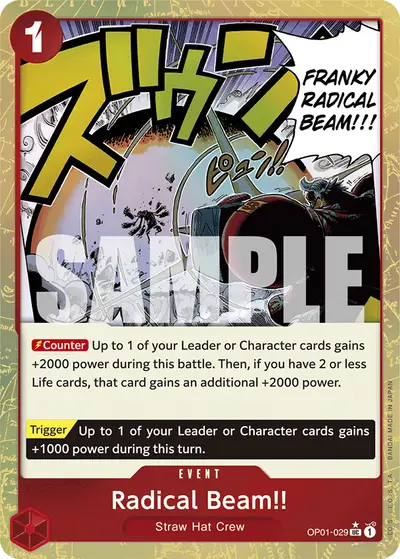 Radical Beam!! OP01-029 Textured Foil PRB01 One Piece Card The Best