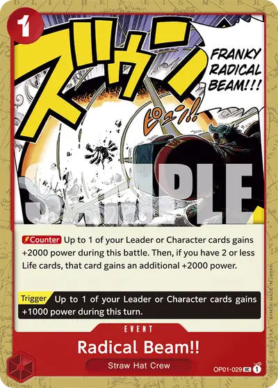 Radical Beam!! OP01-029 Reprint 1 PRB01 One Piece Card The Best
