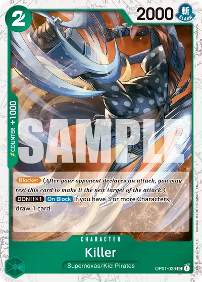 Killer OP01-039 Pirate Foil PRB02 One Piece Card The Best Vol. 2