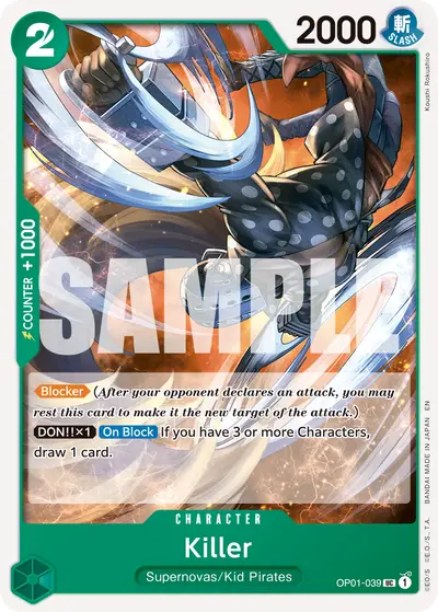 Killer OP01-039 Reprint PRB02 One Piece Card The Best Vol. 2
