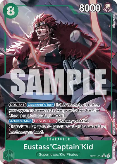 Eustass "Captain" Kid OP01-051 Alternate Art PRB01 One Piece Card The Best