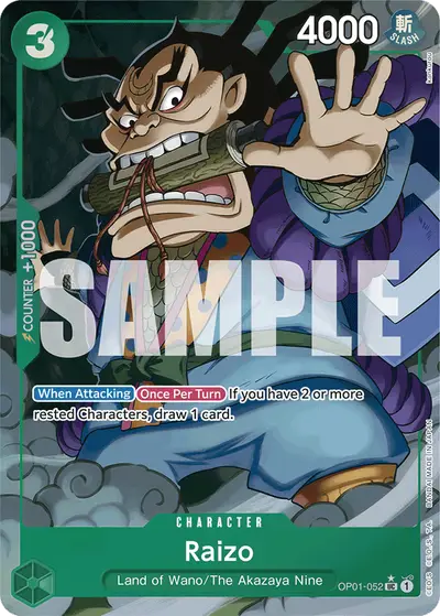 Raizo OP01-052 Full Art PRB01 One Piece Card The Best