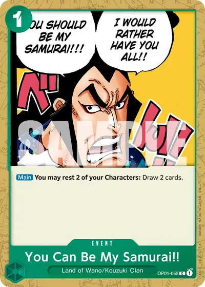 You Can Be My Samurai!! OP01-055 Reprint PRB02 One Piece Card The Best Vol. 2