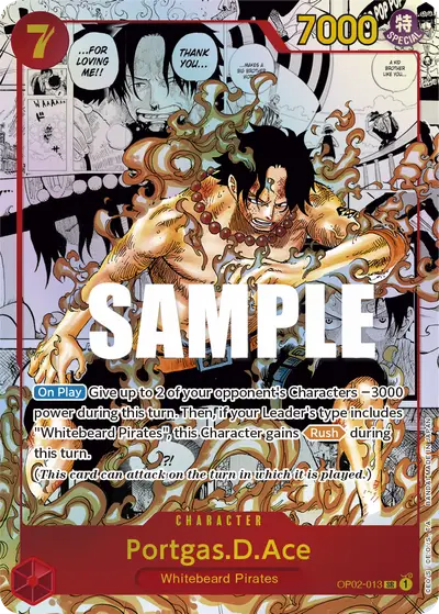Portgas D. Ace OP02-013 Alternate Art OP02 Paramount War