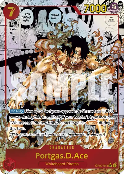 Portgas D. Ace OP02-013 Manga PRB01 One Piece Card The Best