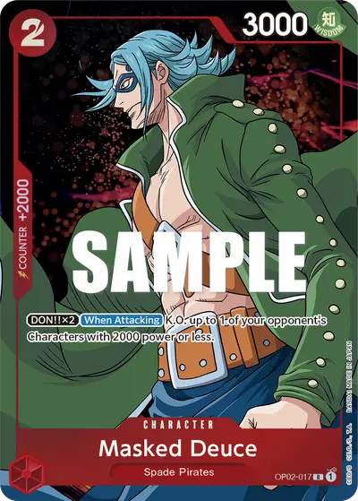 Masked Deuce OP02-017 Alternate Art OP02 Paramount War