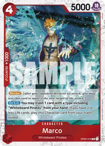Marco OP02-018 Jolly Roger Foil PRB01 One Piece Card The Best