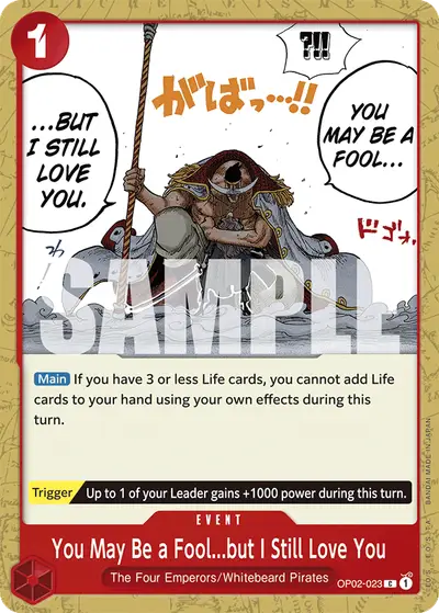 You May Be a Fool...but I Still Love You OP02-023 Reprint 1 ST15 Red Edward Newgate