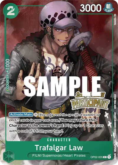 Trafalgar Law OP02-035 Parallel 1 Promotion Cards