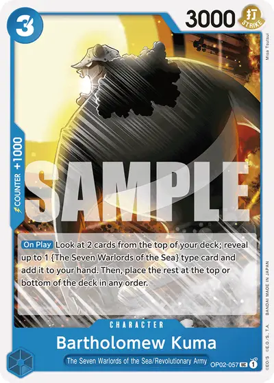 Bartholomew Kuma OP02-057 Reprint 1 ST17 Blue Donquixote Doflamingo