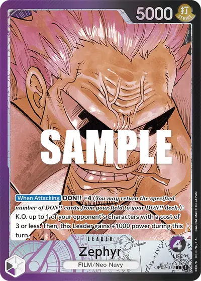 Zephyr OP02-072 Alternate Art OP02 Paramount War