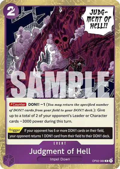 Judgment of Hell OP02-089 Jolly Roger Foil PRB01 One Piece Card The Best