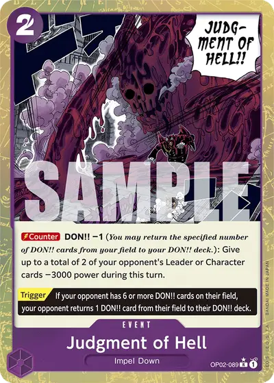 Judgment of Hell OP02-089 Textured Foil PRB01 One Piece Card The Best