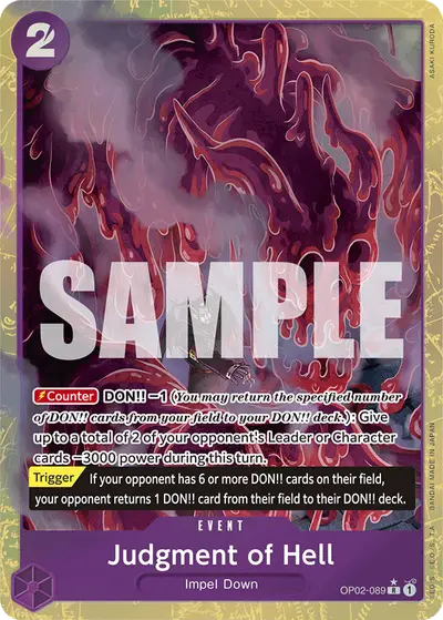 Judgment of Hell OP02-089 Alternate Art PRB01 One Piece Card The Best