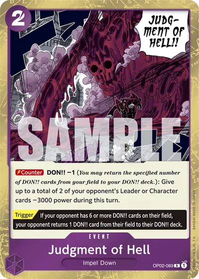 Judgment of Hell OP02-089 Reprint 1 PRB01 One Piece Card The Best