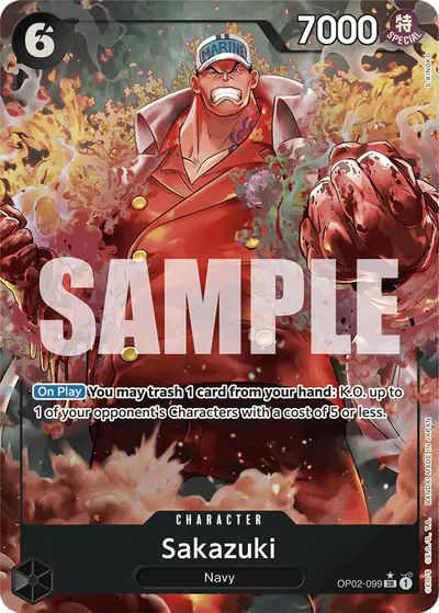 Sakazuki OP02-099 Alternate Art PRB01 One Piece Card The Best