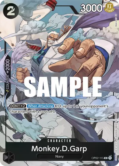 Monkey D. Garp OP02-115 Alternate Art OP02 Paramount War