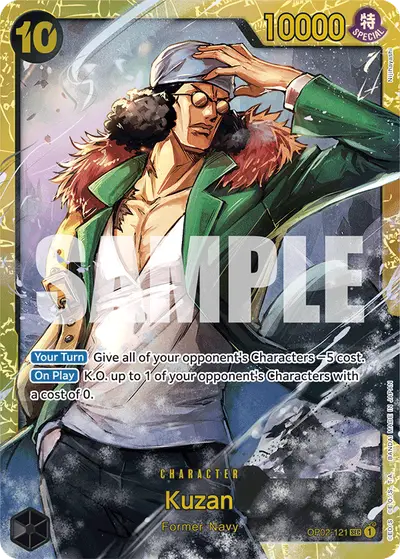 Kuzan OP02-121 Reprint PRB01 One Piece Card The Best