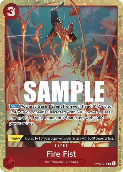 Fire Fist OP03-018 Alternate Art OP03 Pillars of Strength