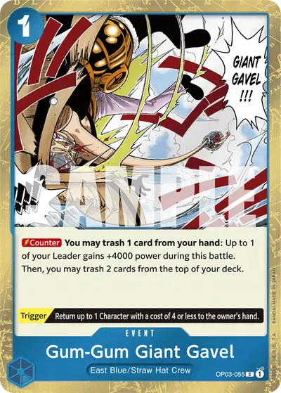 Gum-Gum Giant Gavel OP03-055 Jolly Roger Foil PRB01 One Piece Card The Best