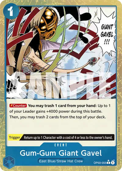 Gum-Gum Giant Gavel OP03-055 Textured Foil PRB01 One Piece Card The Best