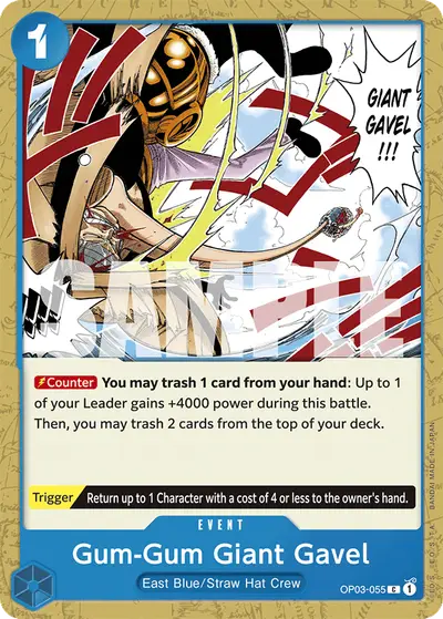 Gum-Gum Giant Gavel OP03-055 Reprint 1 PRB01 One Piece Card The Best