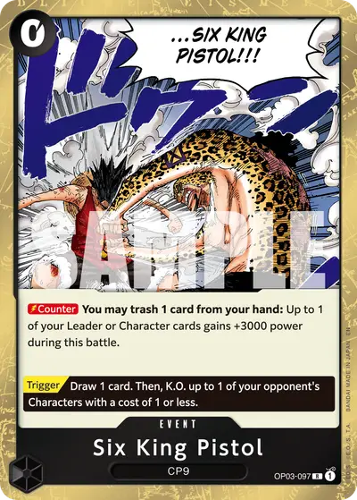 Six King Pistol OP03-097 Reprint PRB02 One Piece Card The Best Vol. 2
