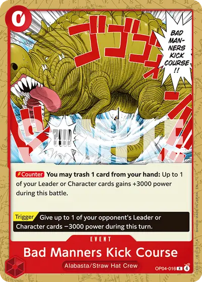 Bad Manners Kick Course OP04-016 Parallel 3 ST31 Red Monkey D. Luffy