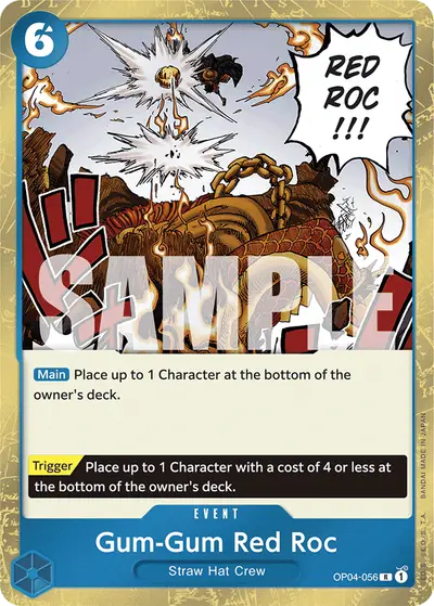 Gum-Gum Red Roc OP04-056 Alternate Art PRB01 One Piece Card The Best