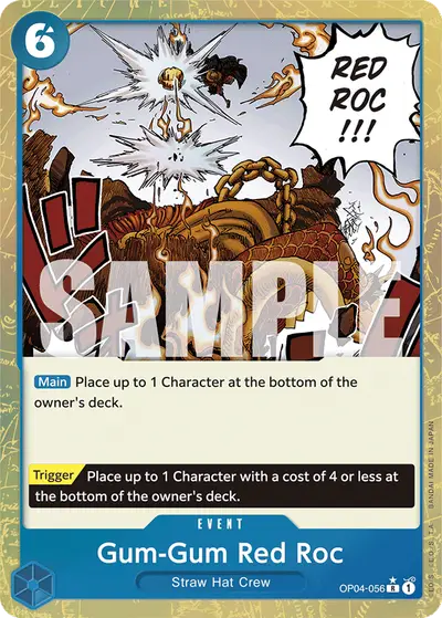 Gum-Gum Red Roc OP04-056 Textured Foil PRB01 One Piece Card The Best
