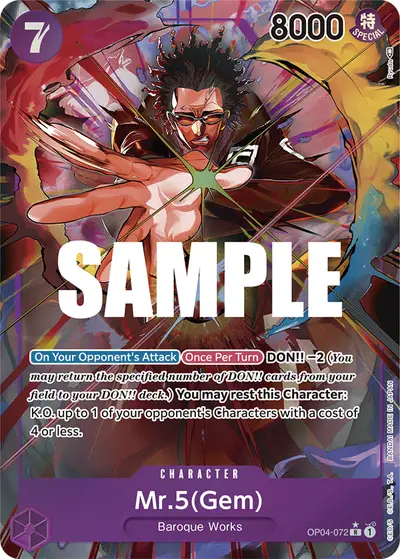 Mr. 5 (Gem) OP04-072 Alternate Art OP04 Kingdoms of Intrigue