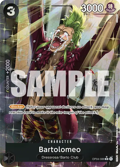 Bartolomeo OP04-089 Alternate Art PRB01 One Piece Card The Best