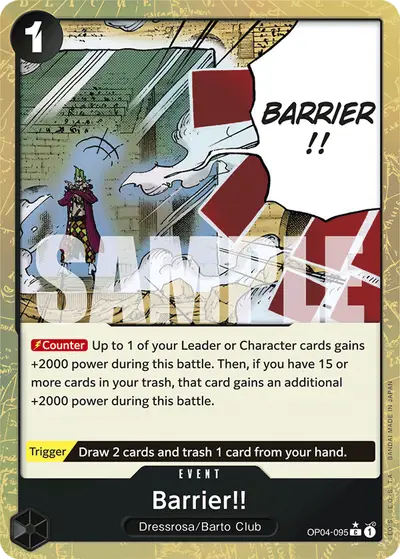Barrier!! OP04-095 Textured Foil PRB01 One Piece Card The Best