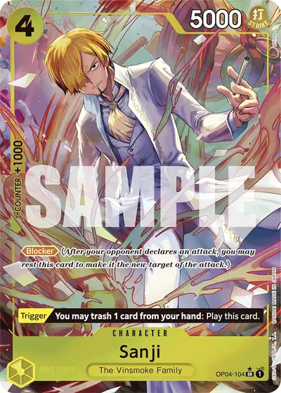 Sanji OP04-104 Alternate Art PRB01 One Piece Card The Best