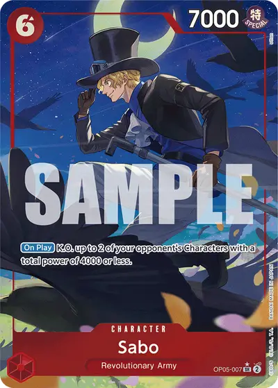 Sabo OP05-007 Alternate Art PRB01 One Piece Card The Best