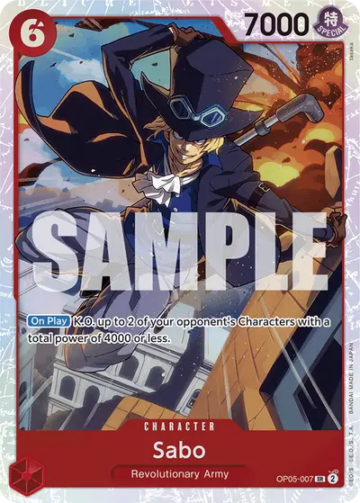 Sabo OP05-007 Reprint PRB01 One Piece Card The Best