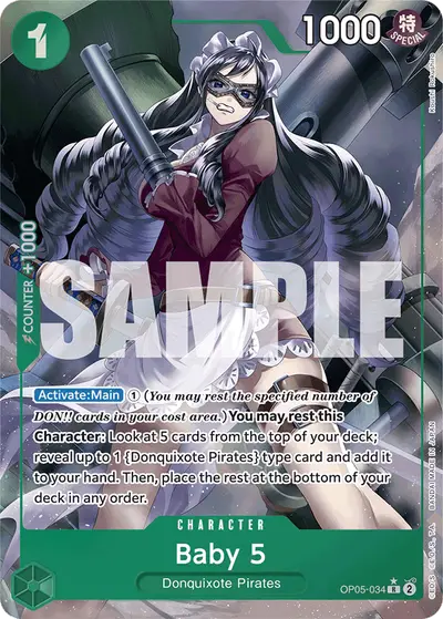 Baby 5 OP05-034 Full Art PRB01 One Piece Card The Best