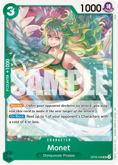Monet OP05-036 Reprint PRB02 One Piece Card The Best Vol. 2