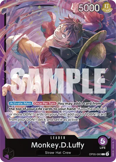 Monkey D. Luffy OP05-060 Parallel 3 ST18 Purple Monkey D. Luffy