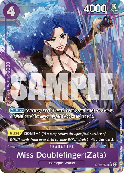 Miss Doublefinger (Zala) OP05-073 Parallel 3 PRB01 One Piece Card The Best