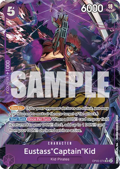 Eustass "Captain" Kid OP05-074 Alternate Art PRB01 One Piece Card The Best