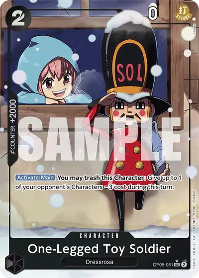 One-Legged Toy Soldier OP05-081 Alternate Art PRB01 One Piece Card The Best
