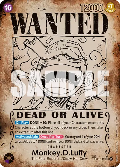 Monkey D. Luffy OP05-119 Wanted Poster OP09 Emperors in the New World
