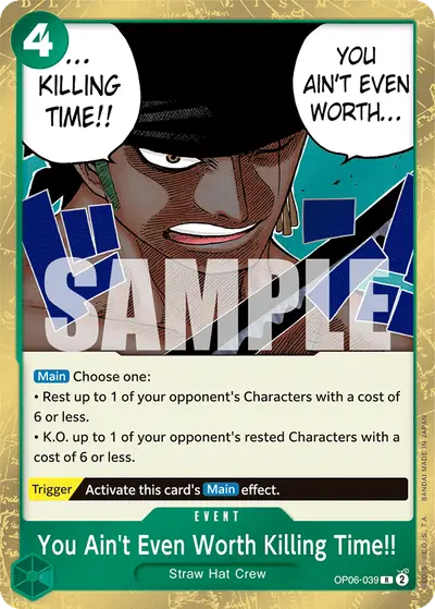 You Ain't Even Worth Killing Time!! OP06-039 OP06 Wings of the Captain