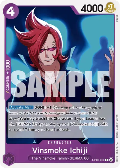 Vinsmoke Ichiji OP06-060 Reprint 1 PRB01 One Piece Card The Best