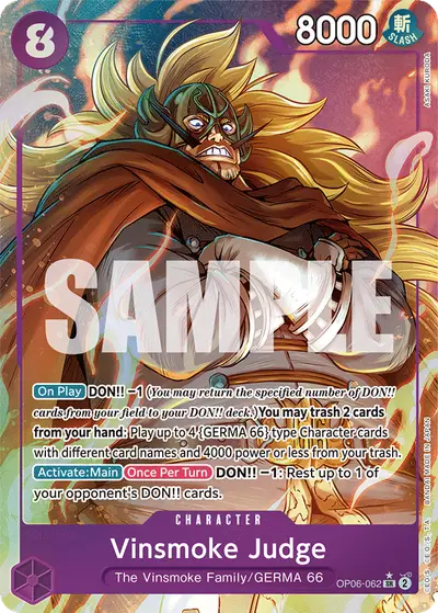 Vinsmoke Judge OP06-062 Alternate Art OP06 Wings of the Captain