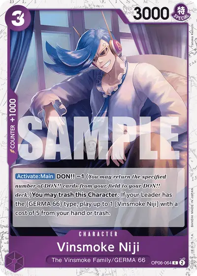 Vinsmoke Niji OP06-064 Jolly Roger Foil PRB01 One Piece Card The Best